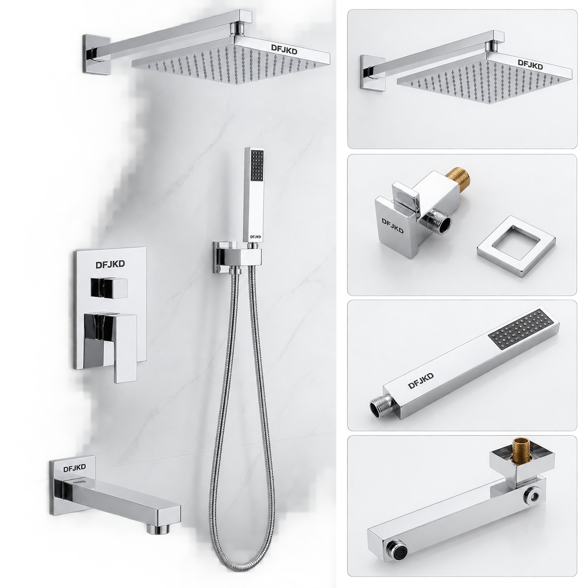 Set doccia incasso 3 funzioni in acciaio inox 304